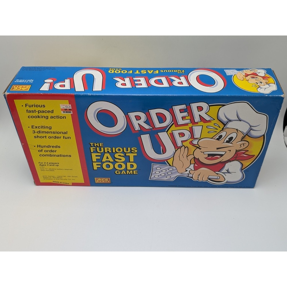 Order Up! The Furious Fast Food Game, Vintage Ace Games 1992, Open Box